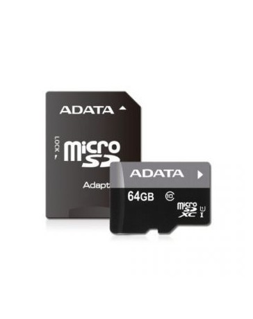 Memoria microSD 64GB Adata Ausdx64guicl10-Ra1 Class10 Adaptador - Envío Gratuito