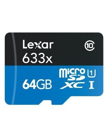 Nuevo Lexar 64gb 95mbs 633x Micro Sd Microsd Memoria 4k Gopro incluye adaptador USB 3.0 - Envío Gratuito