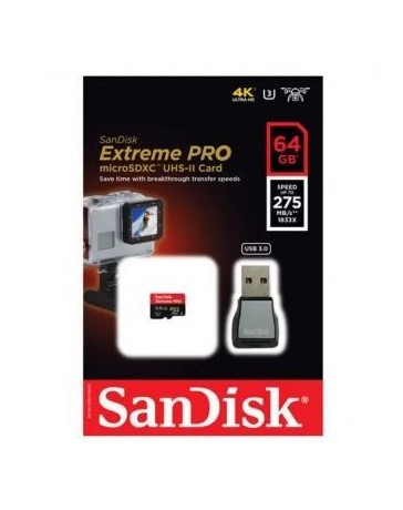 Tarjeta SanDisk Extreme Pro 64GB SDSQXPJ-064 Tarjeta MicroSDX UHS-II U3 - Envío Gratuito