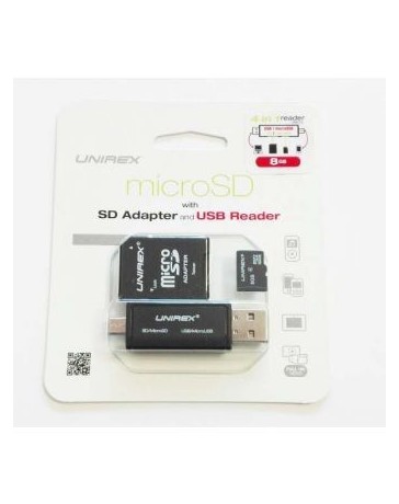 Micro SD 8GB, Con Adaptador SD Y Lector USB - Envío Gratuito