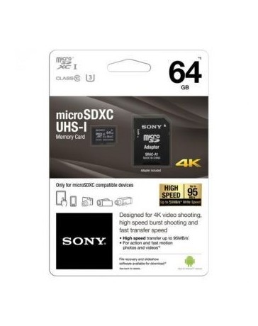 Sony 4k Microsd 64gb 95mbs Micro Sd Sdxc Tarjeta Memoria U3 4k - Envío Gratuito