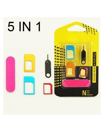 Adaptadores Para Sim Card 5 En 1 - Metalizado - Envío Gratuito
