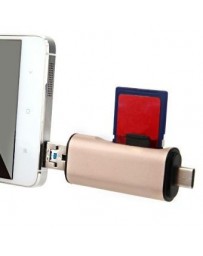 Tipo C USB con Puerto de USB 2.0 & Puerto de Tipo C USB & Puerto de Micro-USB Dorado - Envío Gratuito