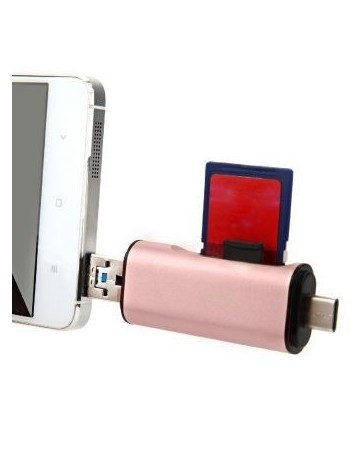 Tipo C USB con Puerto de USB 2.0 & Puerto de Tipo C USB & Puerto de Micro-USB Dorado Rosa - Envío Gratuito