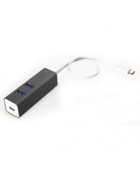 HUB Adaptor de Cargador de Tipo-C 2 Puertos de Carga de USB 3.0 para iPhone 66S Samsung Negro - Envío Gratuito