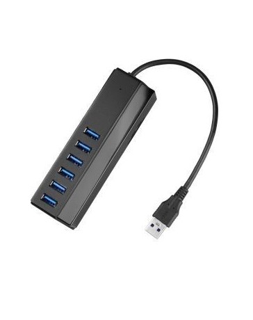 6-Puertos USB 3.0 HUB Cargador con Lector de Tarjeta SD&TF Adaptador de Carga Negro - Envío Gratuito
