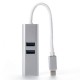 HUB Adaptor de Cargador de Tipo-C 2 Puertos de Carga de USB 3.0 para iPhone 66S Samsung Plateado - Envío Gratuito