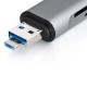 Lector de Tarjeta de Tipo C USB con Puerto de USB 2.0 & Puerto de Tipo C USB & Puerto de Micro-USB Plateado - Envío Gratuito