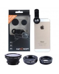 3 En 1 KIT DE LENTES PARA CELULAR COLOR NEGRO, K&f Concept - Envío Gratuito