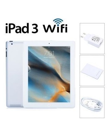 Reacondicionado Apple IPad 3 De 64GB IOS 5.1 Dual-core 1.0 GHz 9.7-Blanco EU Plug - Envío Gratuito