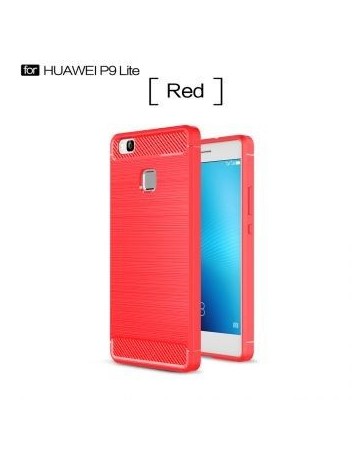 Popsky Fibra De Carbono Monedero Caso Para Huawei P9 Lite (Rojo) - Envío Gratuito