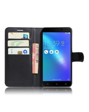 PopSKy Monedero Caso Con Cover Para ASUS Zenfone 3 Max ZC553KL (5.5)(Negro) - Envío Gratuito