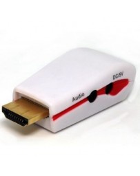 Qi Adaptador de HDMI a VGA con audio HDMI a VGA con la cabeza de audio -blanco - Envío Gratuito