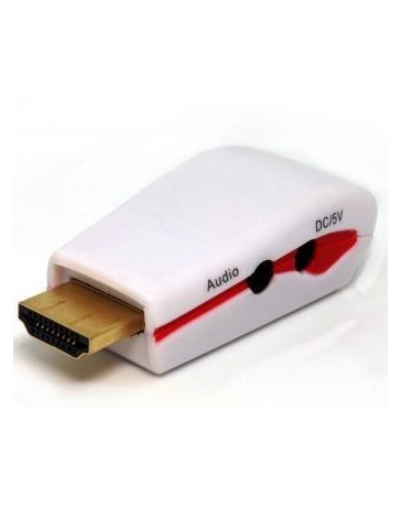 Qi Adaptador de HDMI a VGA con audio HDMI a VGA con la cabeza de audio -blanco - Envío Gratuito