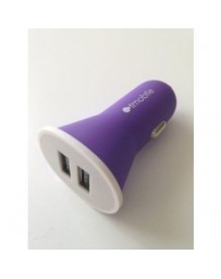 Cargador de Coche 2 Puertos Morado - Envío Gratuito