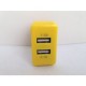 Cargador de Pared 2 Puertos Amarillo - Envío Gratuito