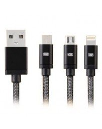 Cable Universal Carga Datos Iphone USB Samsung 1M Earldom 3-en-1-C Tipo de datos - Envío Gratuito