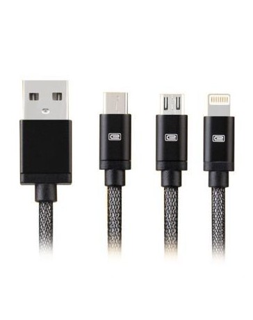 Cable Universal Carga Datos Iphone USB Samsung 1M Earldom 3-en-1-C Tipo de datos - Envío Gratuito