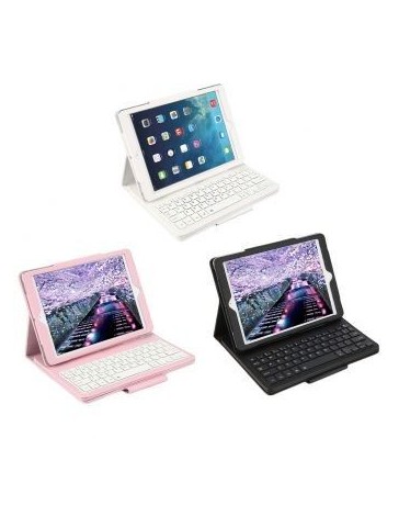 IPAD PRO 9.7 del cuero del teclado de Bluetooth de color rosa en relieve - Envío Gratuito
