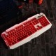 Teclado retroiluminado ergonómico USB con cable Gamer LED de juegos de teclado de calidad Blanco + rojo - Envío Gratuito