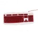 Teclado retroiluminado ergonómico USB con cable Gamer LED de juegos de teclado de calidad Blanco + rojo - Envío Gratuito