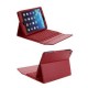 Soporte de cuero caso de la cubierta con el teclado de Bluetooth para iPad 2 3rd 4th Gen Rojo - Envío Gratuito