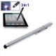 Láser rojo estilo fresco pantalla táctil Stylus + Pointer + LED Flashlight_-SILVER - Envío Gratuito