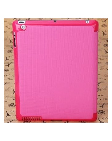 PU Y PC Soporte Plegable Funda Con Función De Dormancia Para IPad 3 Rosa. - Envío Gratuito