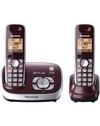 Reacondicionado Teléfono Inalámbrico Panasonic Kx-tg6572 2 Auriculares Dect 6.0 Contestador Digital-Rojo - Envío Gratuito