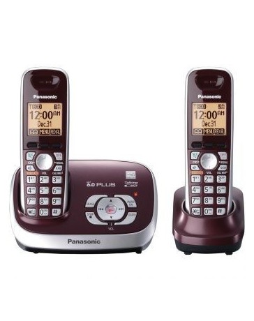 Reacondicionado Teléfono Inalámbrico Panasonic Kx-tg6572 2 Auriculares Dect 6.0 Contestador Digital-Rojo - Envío Gratuito