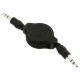 Negro Auxiliar Retráctil 3.5MM Jack Macho A Cable Macho Cable De Audio Para El IPod IPhone - Envío Gratuito
