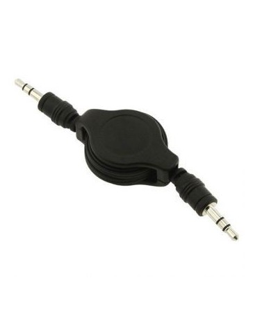 Negro Auxiliar Retráctil 3.5MM Jack Macho A Cable Macho Cable De Audio Para El IPod IPhone - Envío Gratuito