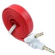 1m Red 3.5mm Macho A Macho De Extensión Plana Fideos Audio AUX Cable Adaptador - Envío Gratuito