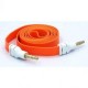 1m Naranja 3,5 Mm Macho A Macho De Extensión Plana Fideos Audio AUX Cable Adaptador - Envío Gratuito