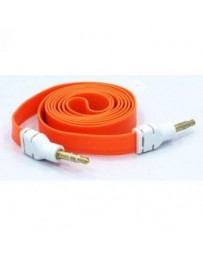 1m Naranja 3,5 Mm Macho A Macho De Extensión Plana Fideos Audio AUX Cable Adaptador - Envío Gratuito