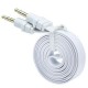 PVC Plana Fideos, Forma 3.5mm Macho A 3.5mm De Audio Estéreo Auxiliar Aux Cable (blanco, 1m) - Envío Gratuito
