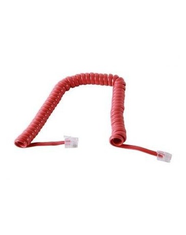 GJ11 Cabeza De Cristal Cinturón Terminado En Espiral Cable Del Auricular Del Teléfono, Rojo - Envío Gratuito