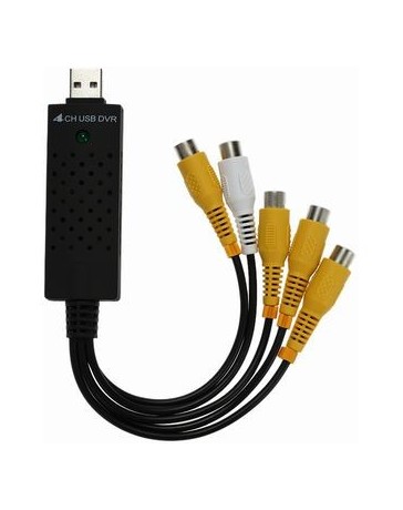 TAPA Fácil Portátil 4 Canales USB 2.0 DVR Captura Y Adaptador De Audio Tarjeta Compuesto RCA - Envío Gratuito