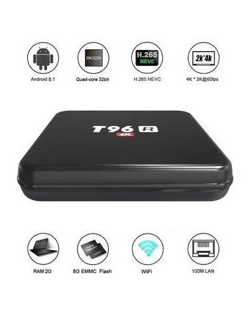 T96R Inteligente Android 5.1 TV Box RK3229 Quad Core De 32 Bits H.265 HEVC UHD 4K VP9 Mini - Envío Gratuito