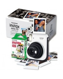 Camara Fujifilm Instax Mini 70 Instantanea Espejo Selfie - Blanco + Cartucho de 10 - Envío Gratuito