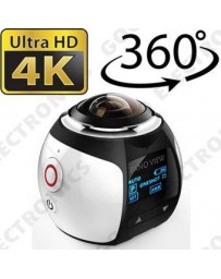 Camara Deportiva Videos 360° grados V1 con Wifi 4k Aprueba De Agua 12mp - Blanca - Envío Gratuito