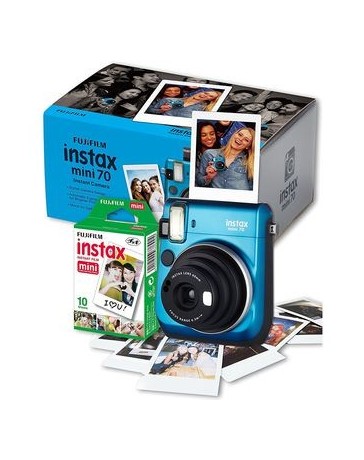 Camara Fujifilm Instax Mini 70 Instantanea Espejo Selfie - Azul - Envío Gratuito