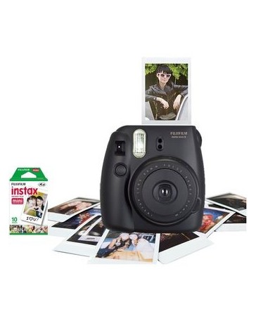 Cámara Instax Mini 8 + ROLLO DE 10 FOTOS - Color Negra - Envío Gratuito