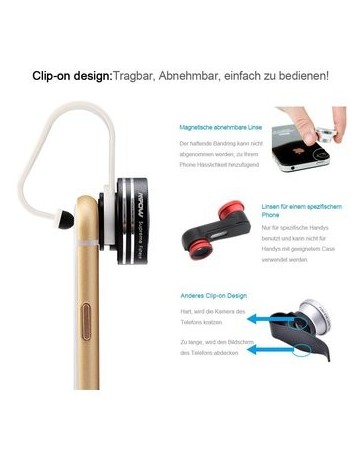 MPOW Kit De Lentes Ojo De Pez De 180 Grados - Envío Gratuito
