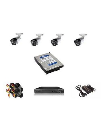 KIT 4 Cámaras de Seguridad CON DISCO DURO 500GB - Envío Gratuito
