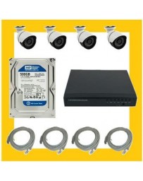 KIT 4 Cámaras de Seguridad - CCTV - 500GB - Envío Gratuito