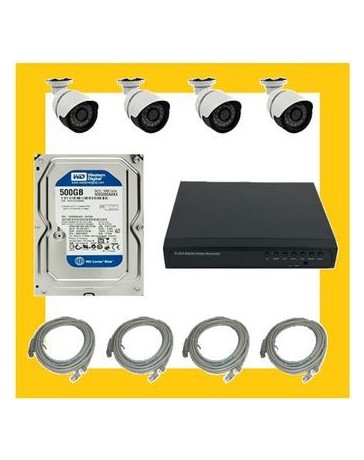 KIT 4 Cámaras de Seguridad - CCTV - 500GB - Envío Gratuito