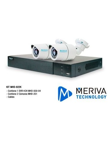 Kit AHD Meriva Security MHD-822K Alambrico - Envío Gratuito