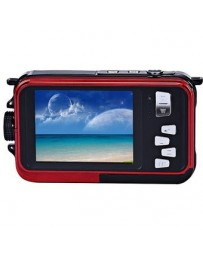 Cámara Digital Compacta Doble Pantalla 24MP-Rojo - Envío Gratuito