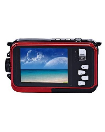 Cámara Digital Compacta Doble Pantalla 24MP-Rojo - Envío Gratuito